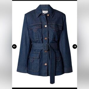 Zimmermann Blue Illuminate Denim Safari Belted Jacket  $895 New Size 0 US 4